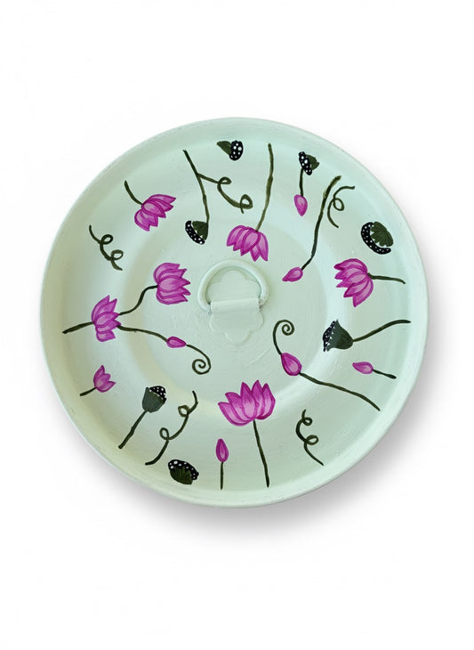 Handpainted Lotus Spice Box